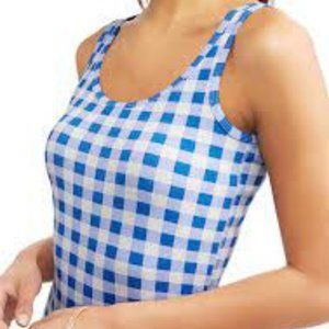 Women's stretch gingham tank top